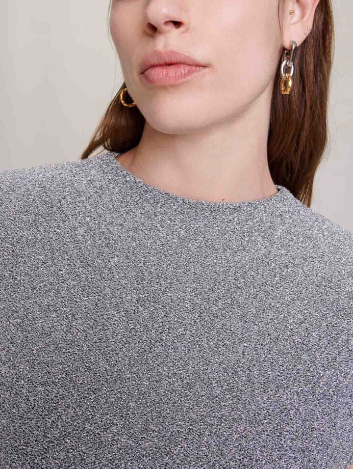 Shiny knit short dress