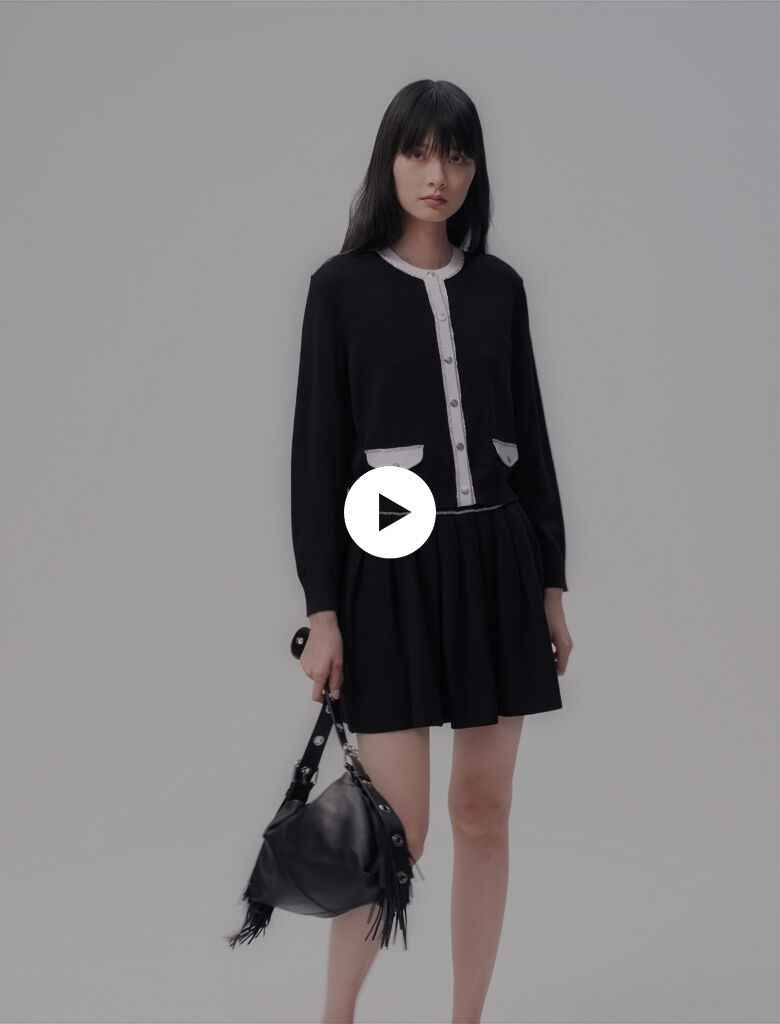 Rhinestone cardigan Black / Gray For Women | Maje
