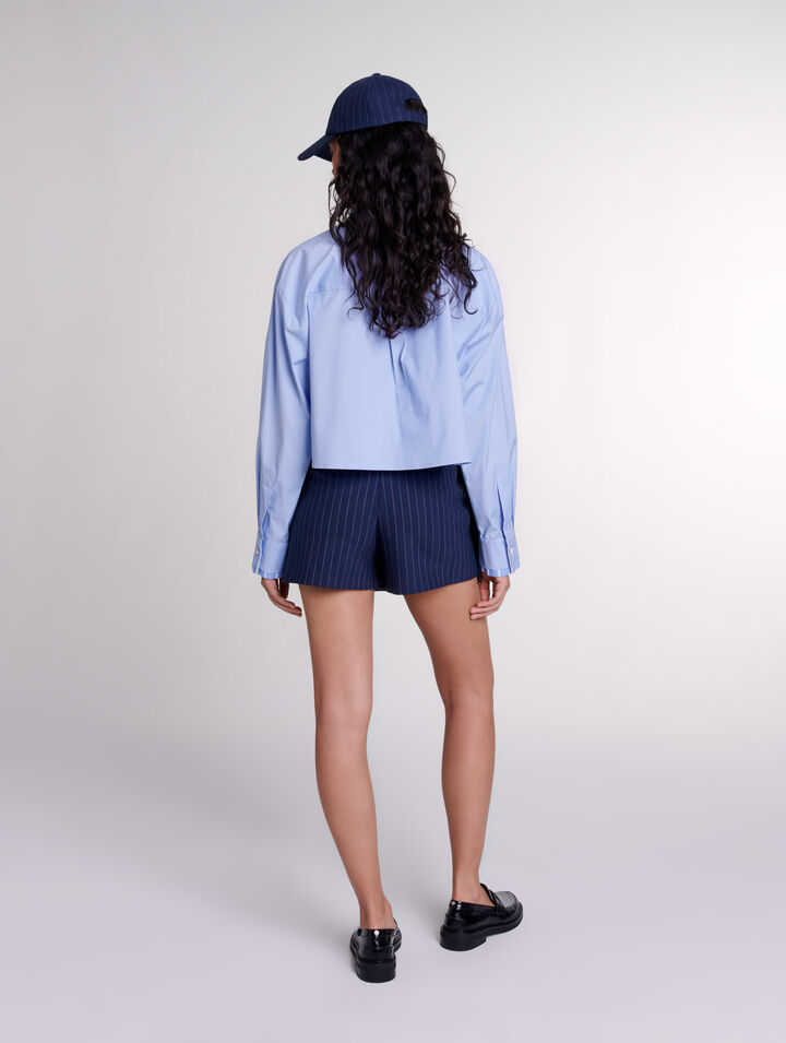Striped layered effect shorts 