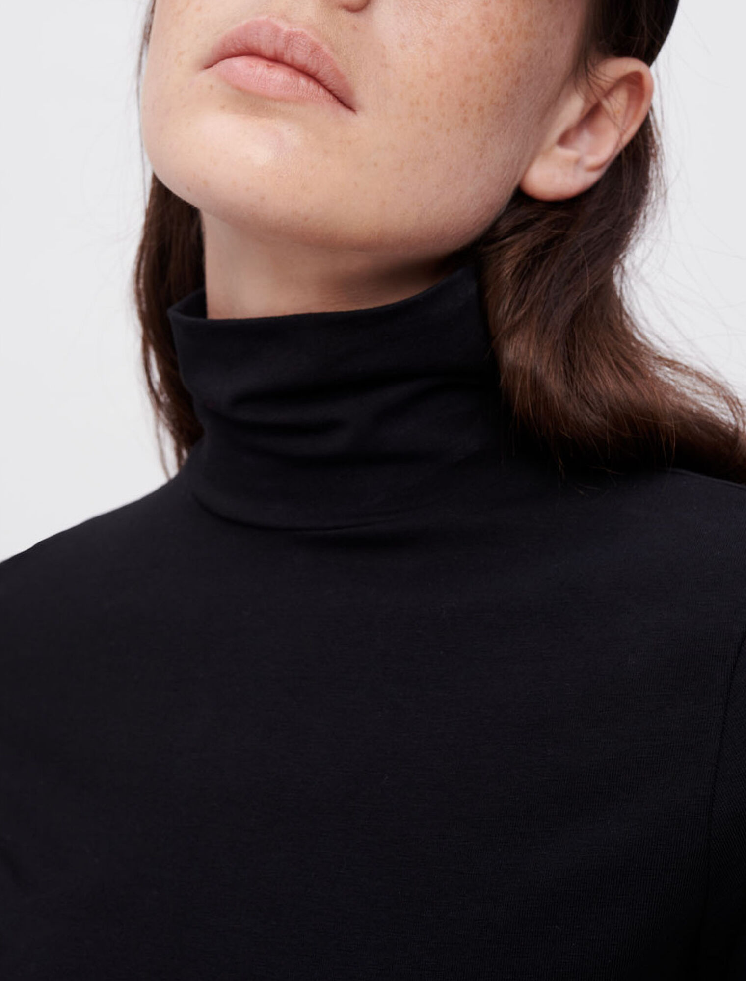 Mixed-material trompe l'oeil dress