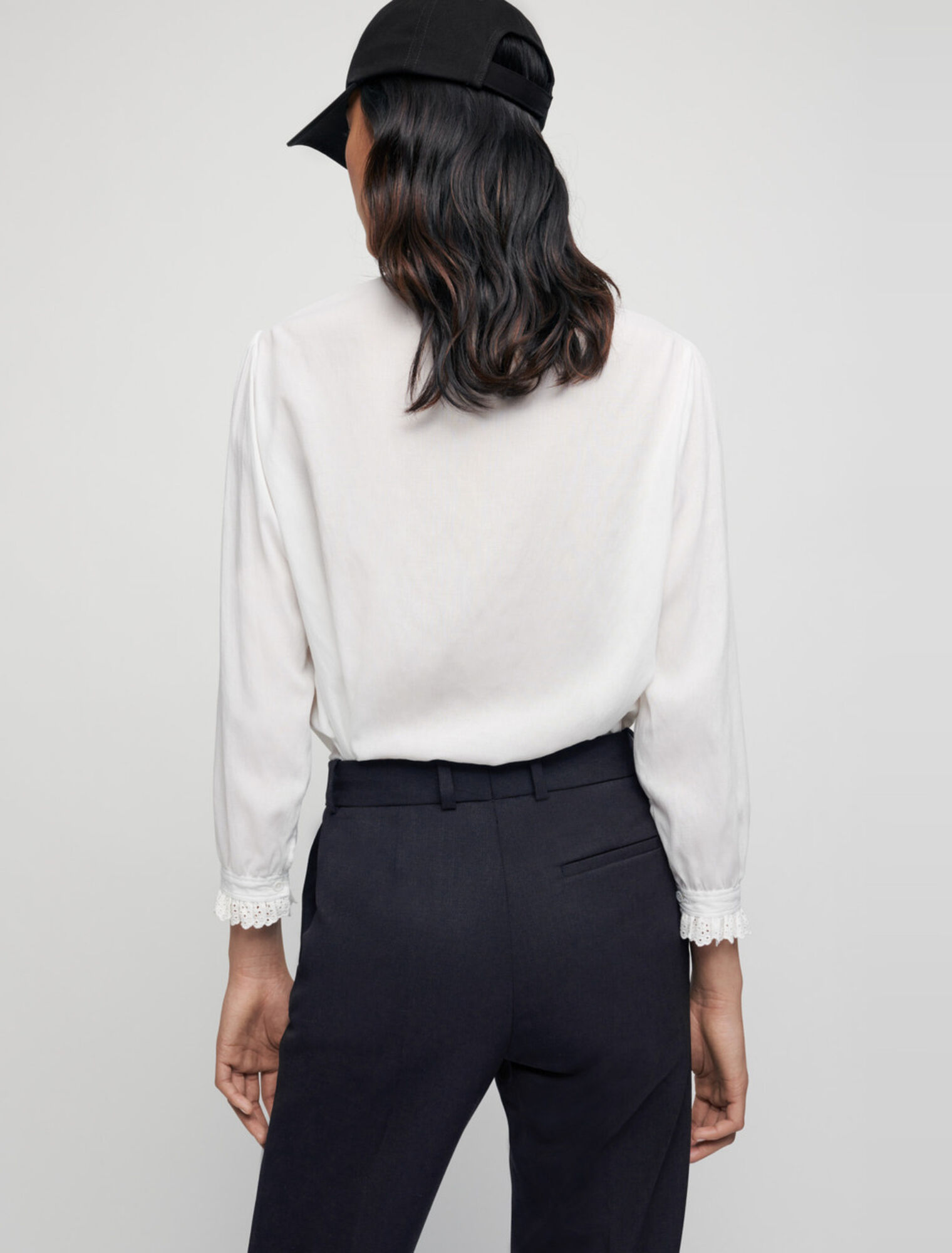 Voile shirt with Peter Pan collar