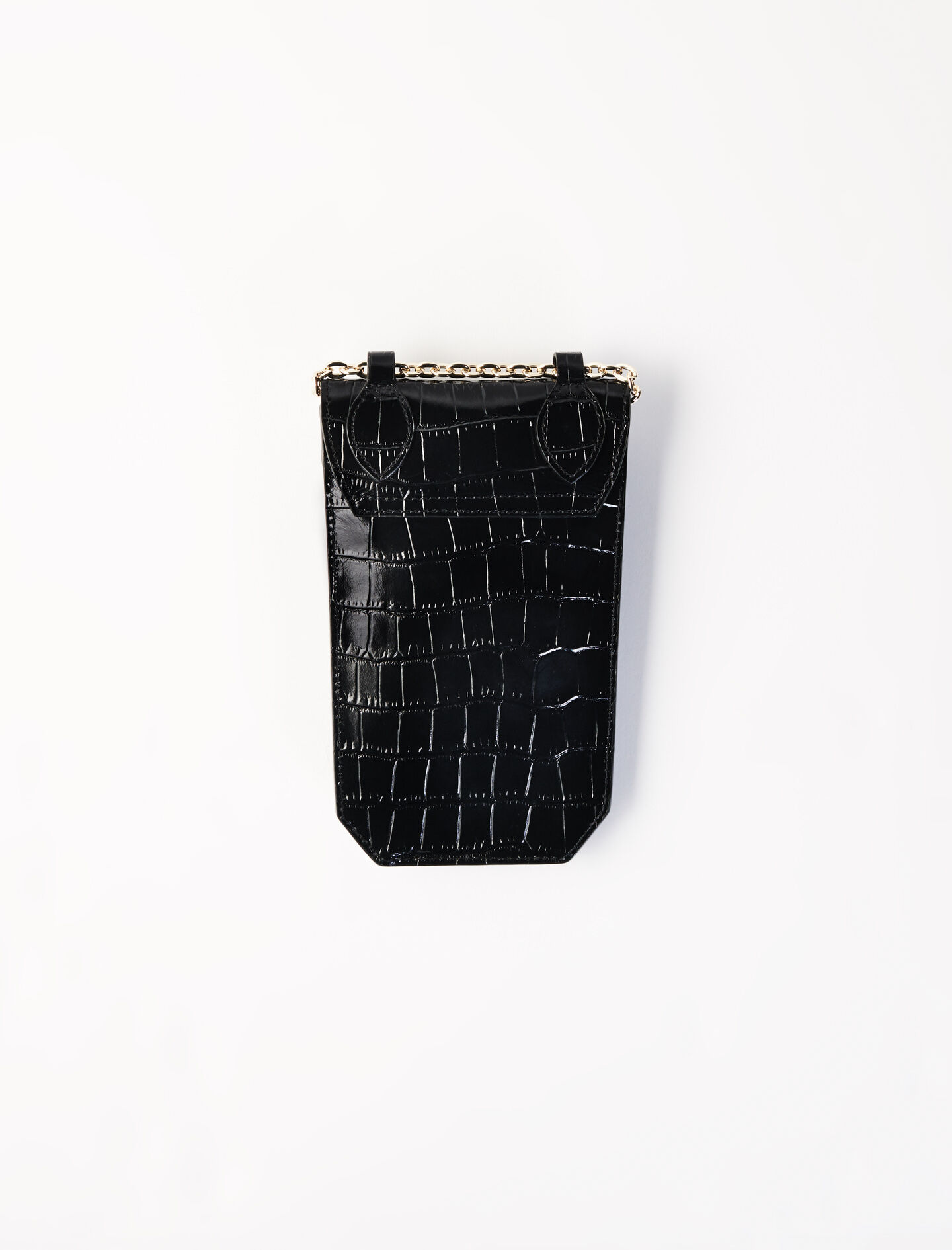 Croco embossed leather phone holder
