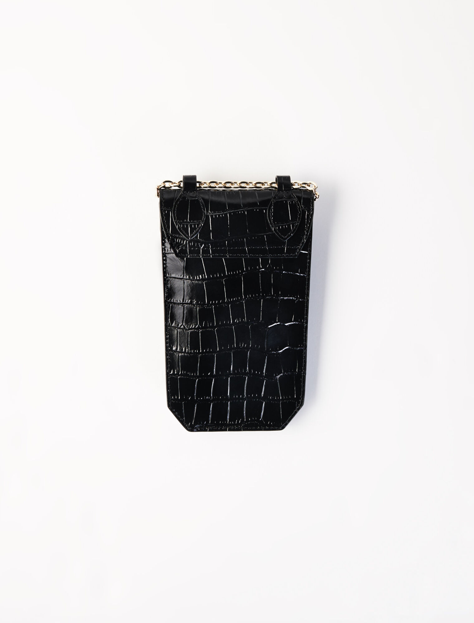 Croco embossed leather phone holder