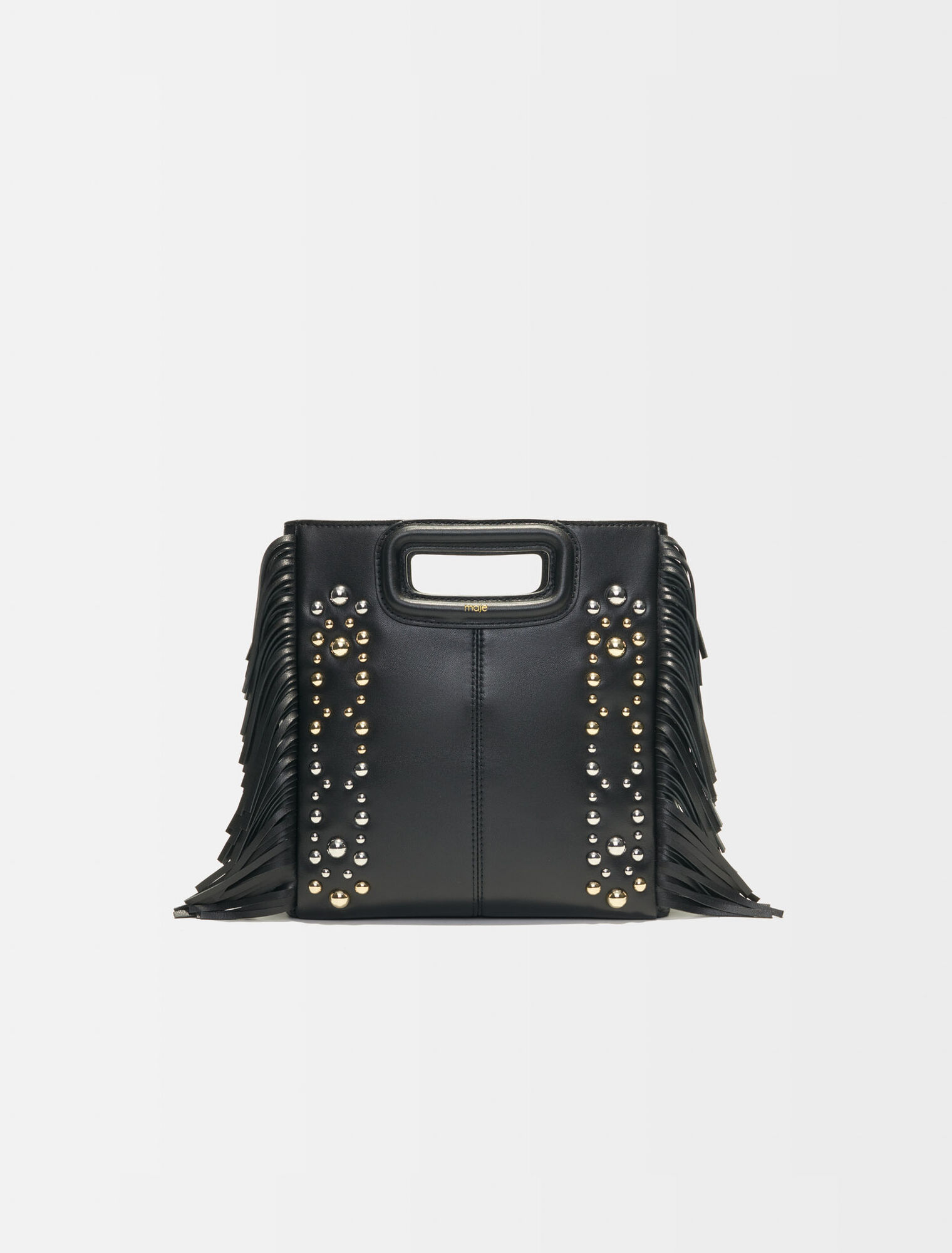 Suede M bag with silver-tone studs