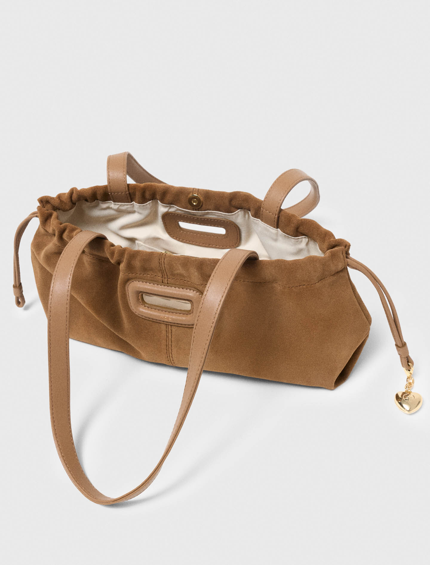 Suede Milpli Gazette bag Brown For Women | Maje