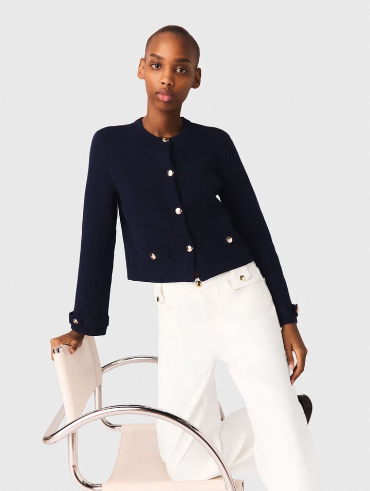 Detachable embroidered collar cardi