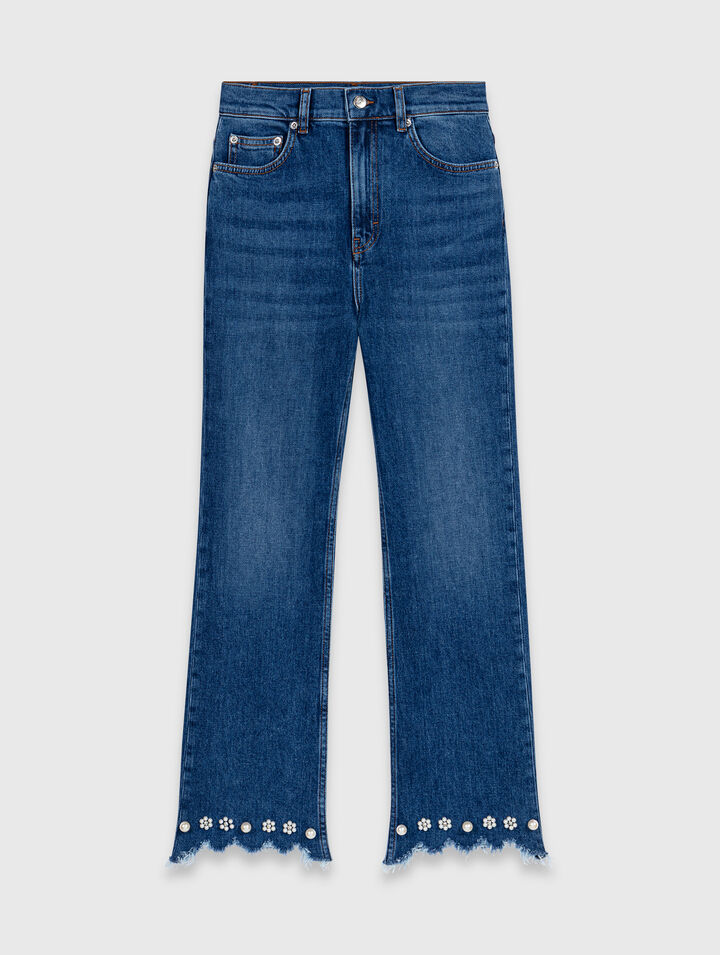Beaded bootcut jeans