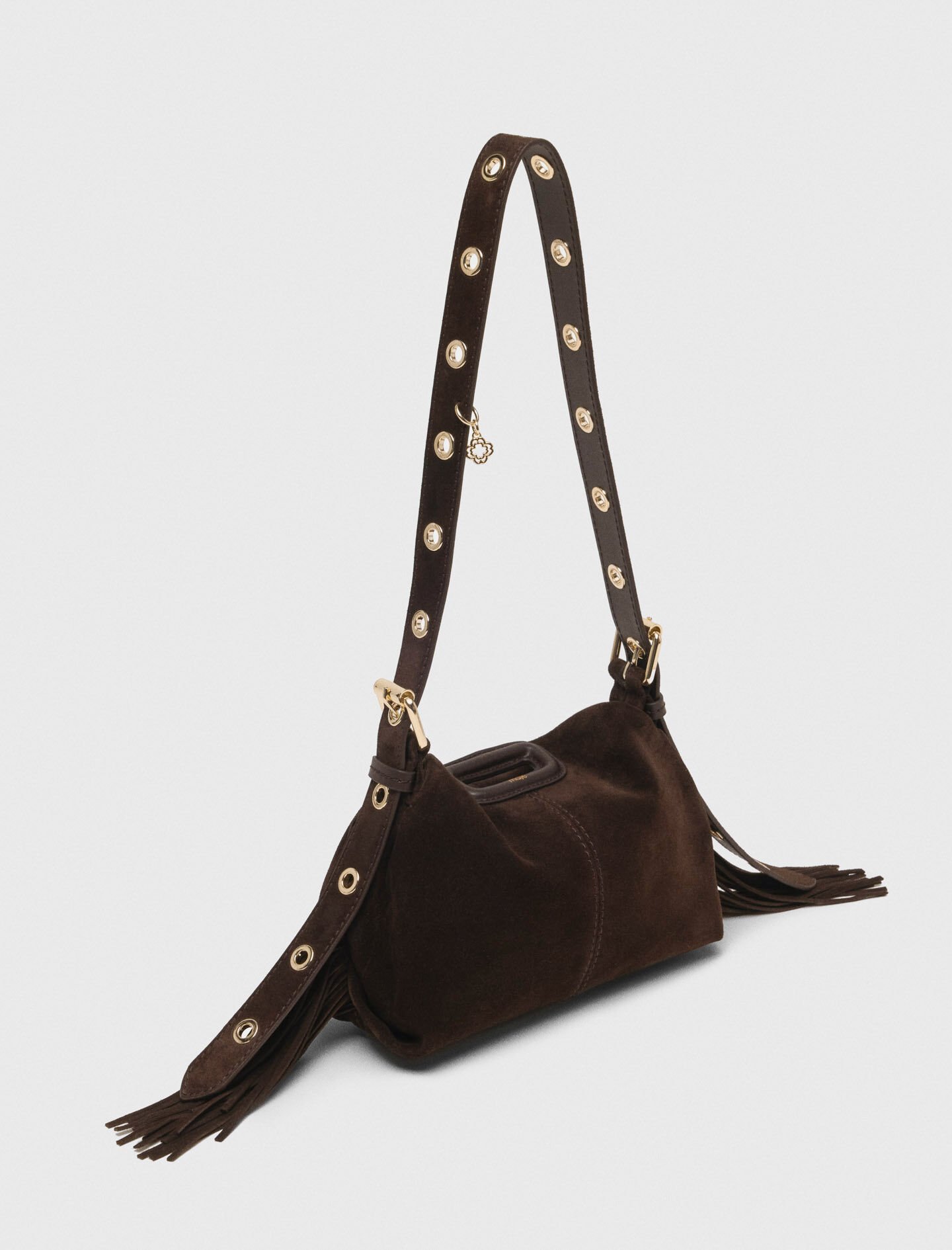 Miss M mini suede leather bag Brown For Women | Maje