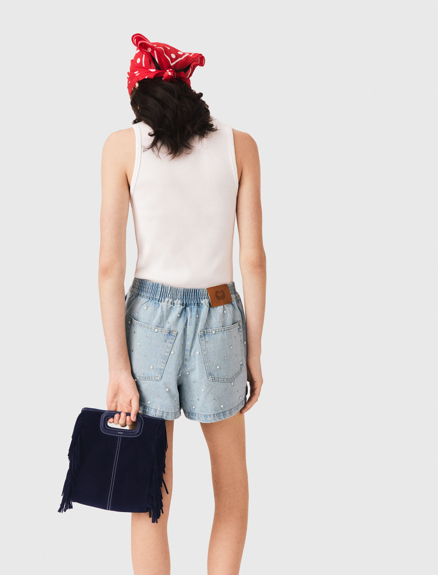 Floral denim shorts Blue For Women | Maje