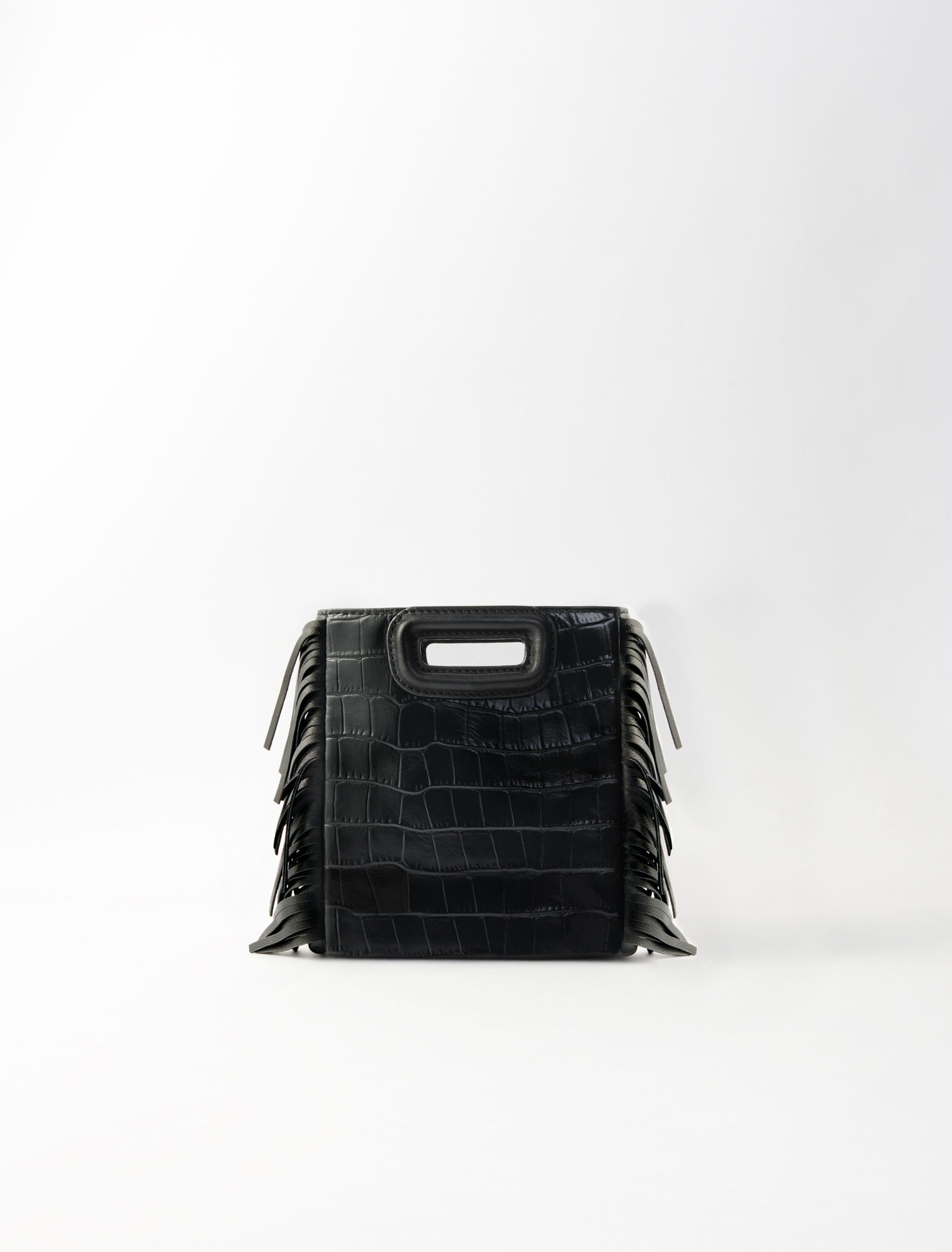 Mini embossed-leather M bag with chain
