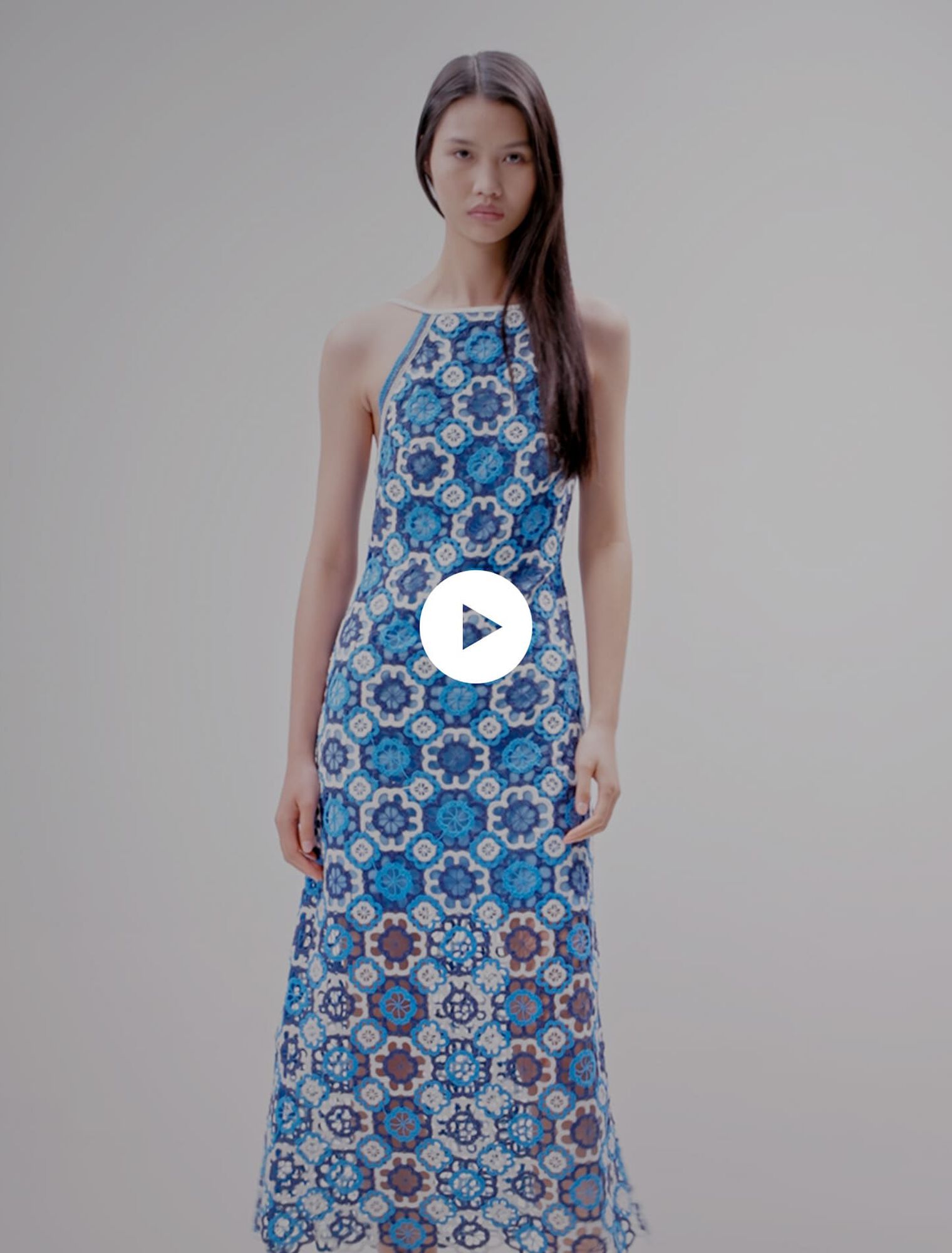 Three-tone crochet dress