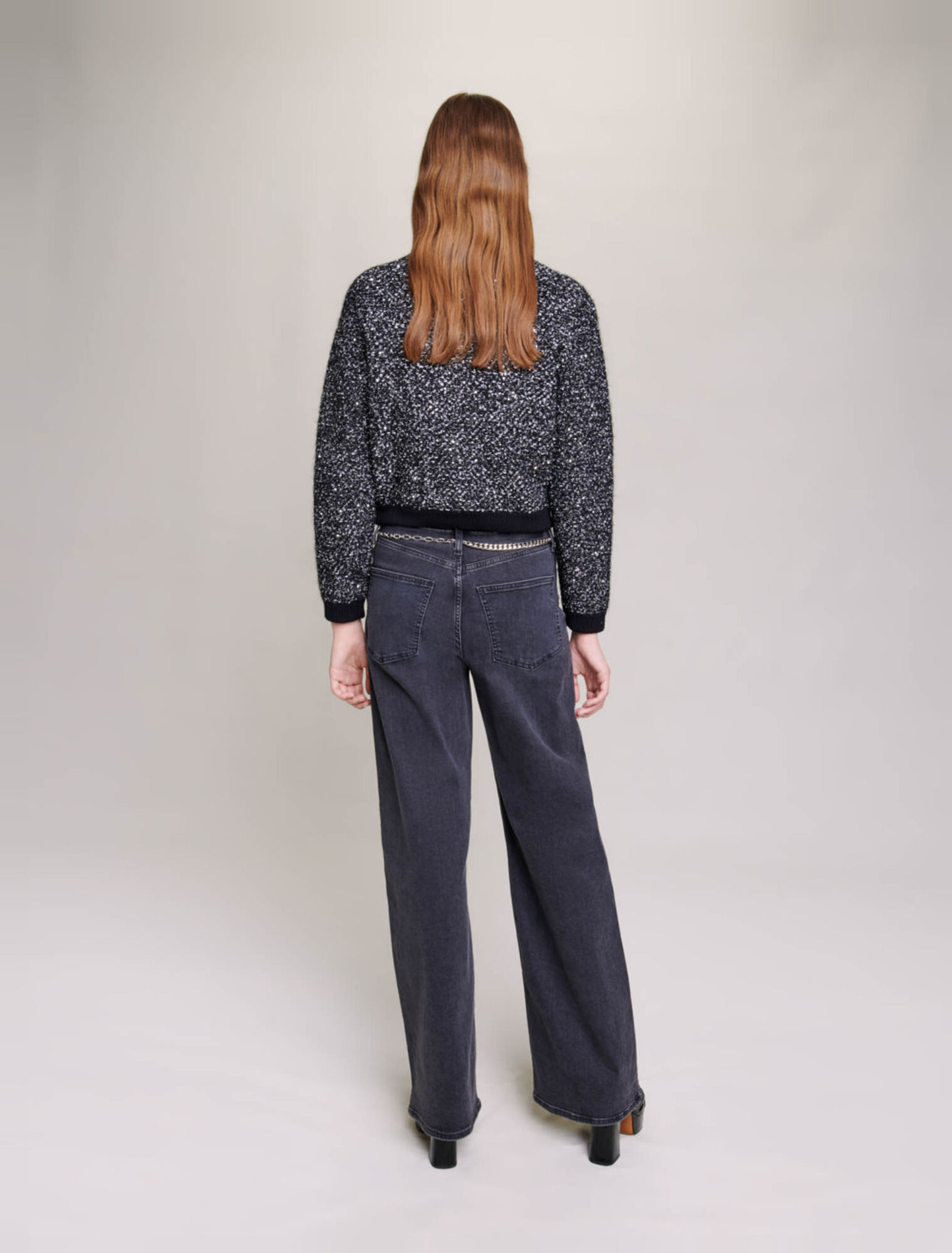 Short tweed-effect cardigan