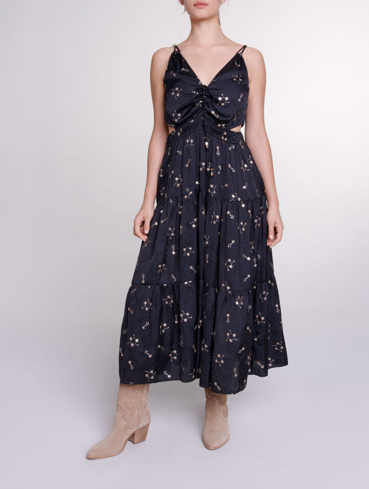 Sequin-embroidered maxi dress