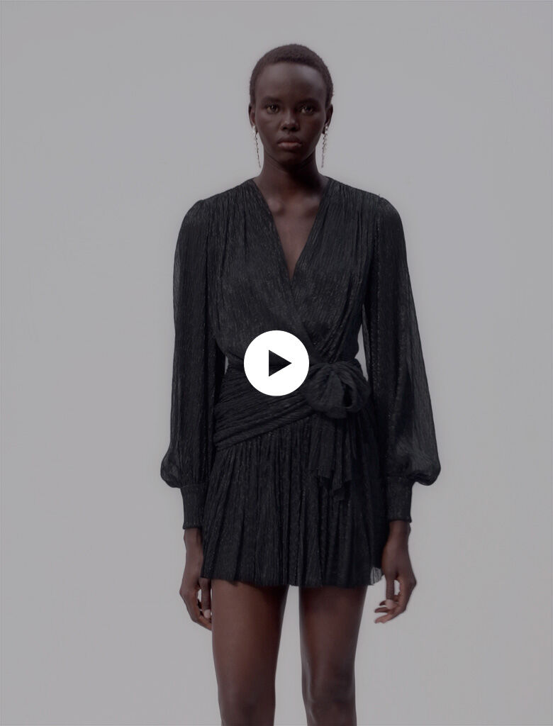 Short lamé dress Black / Gray For Women | Maje Short lamé dress Black / Gray For Women | Maje