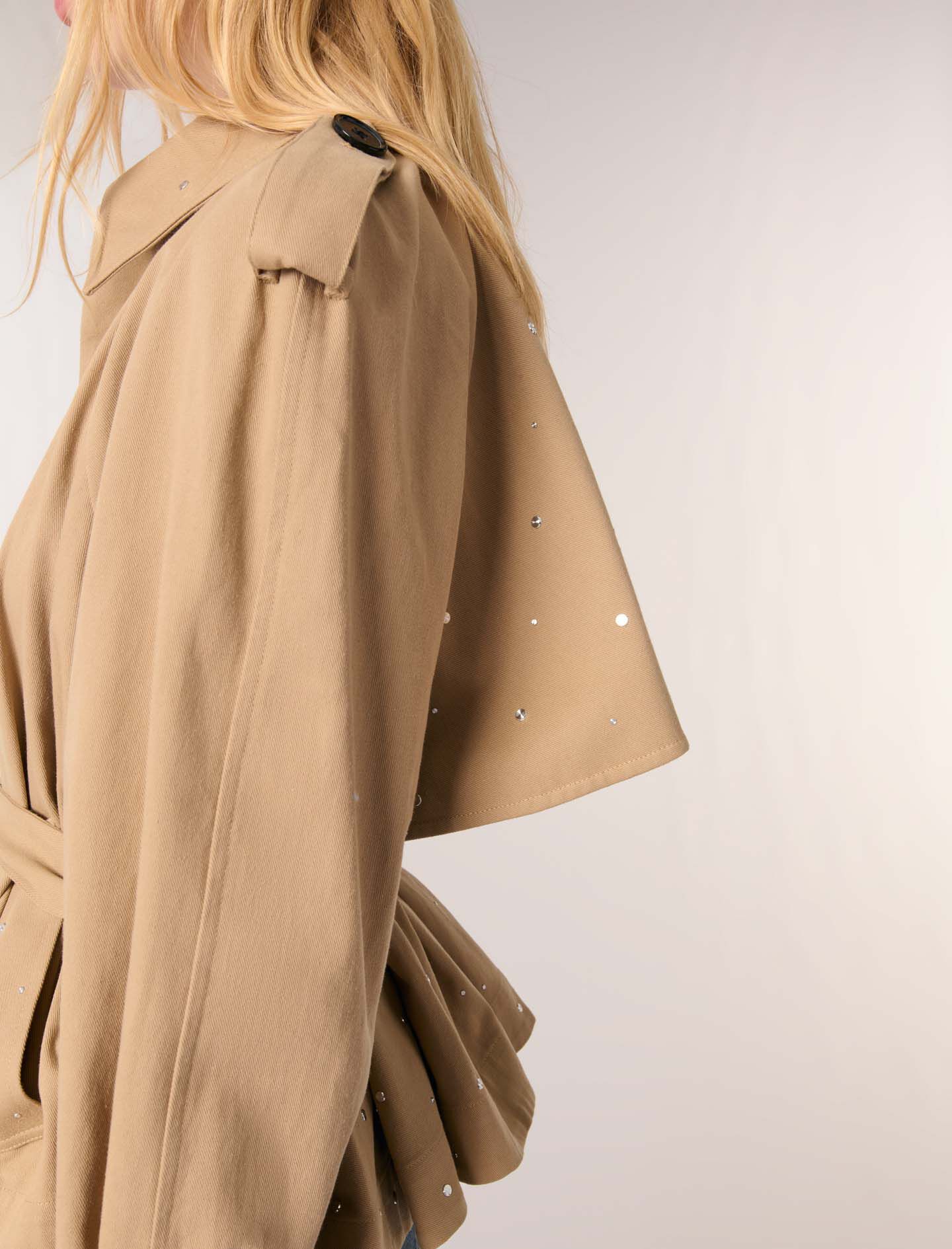 Short studded trench coat Natural For Women | Maje