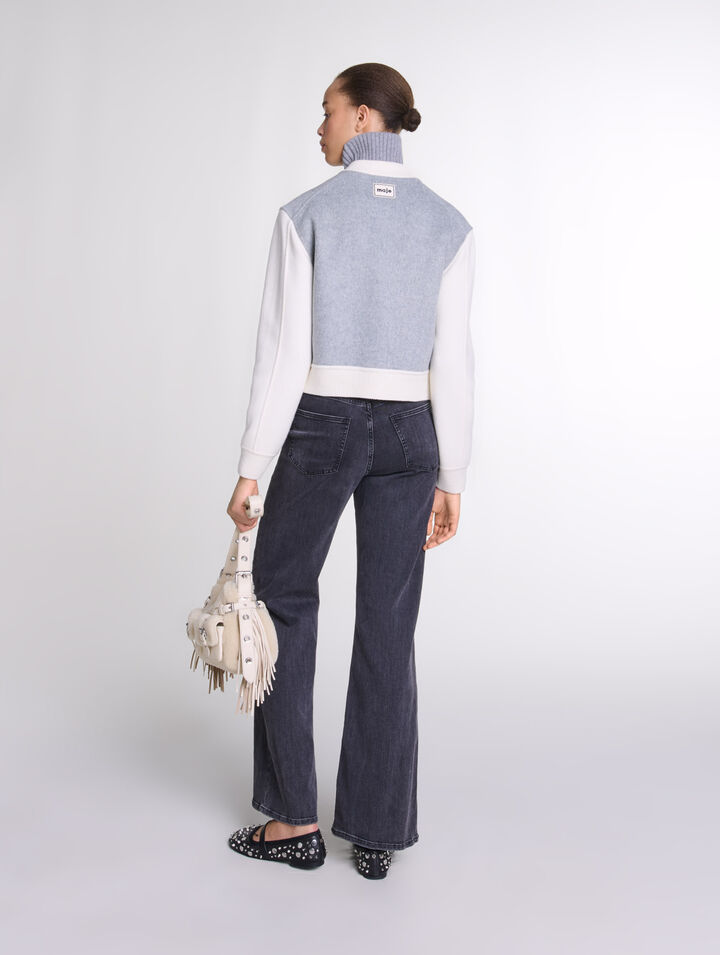 Clover embroidery bomber