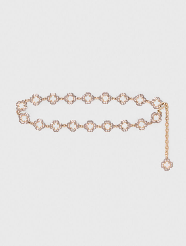Two-tone Clover chain belt