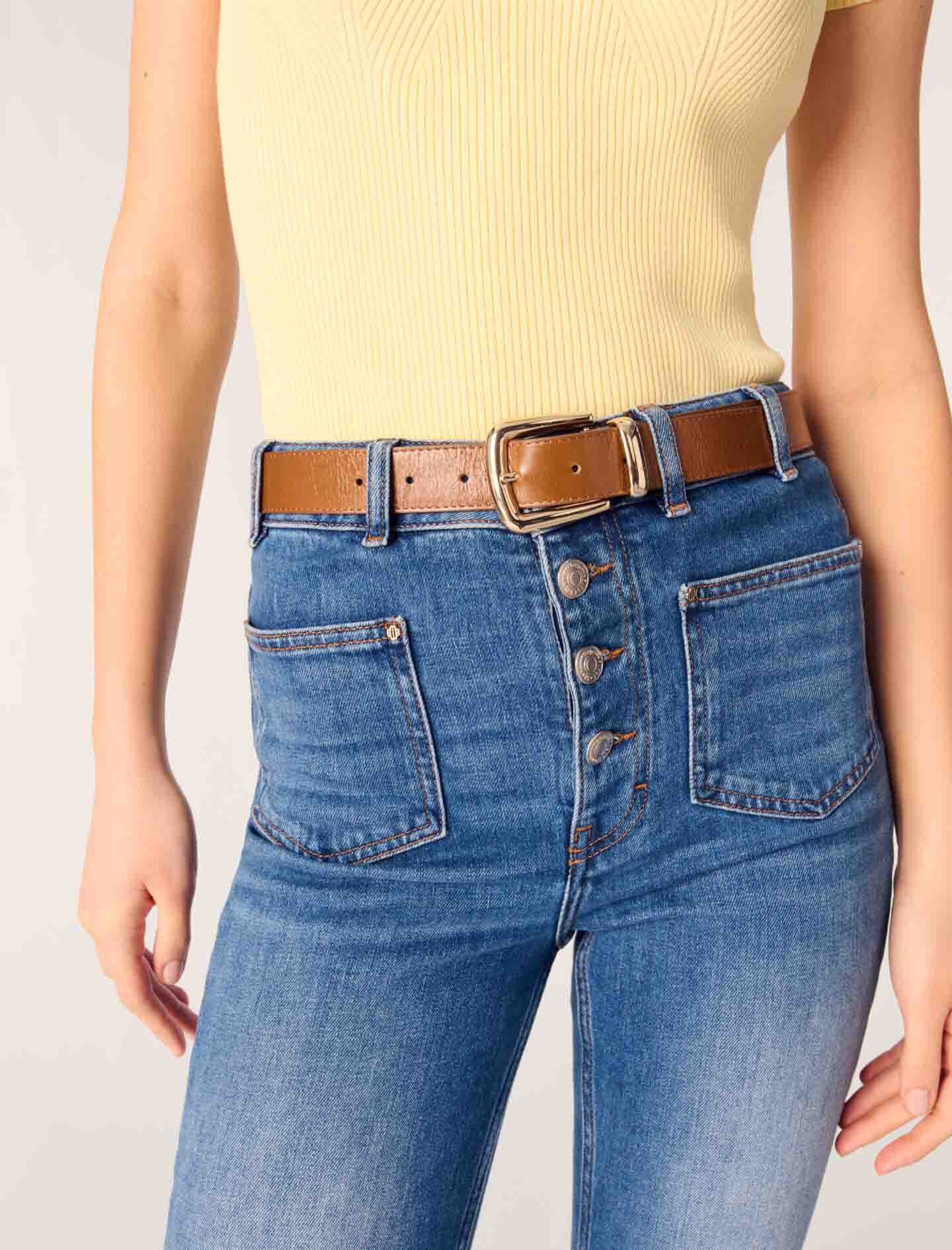 Rib knit top Yellow / Orange For Women | Maje