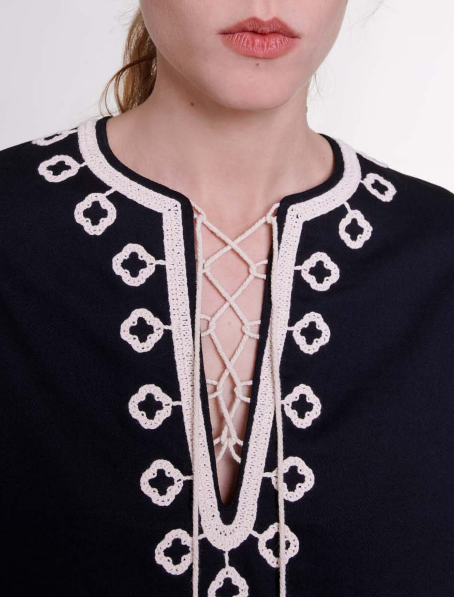 Short embroidered tunic dress