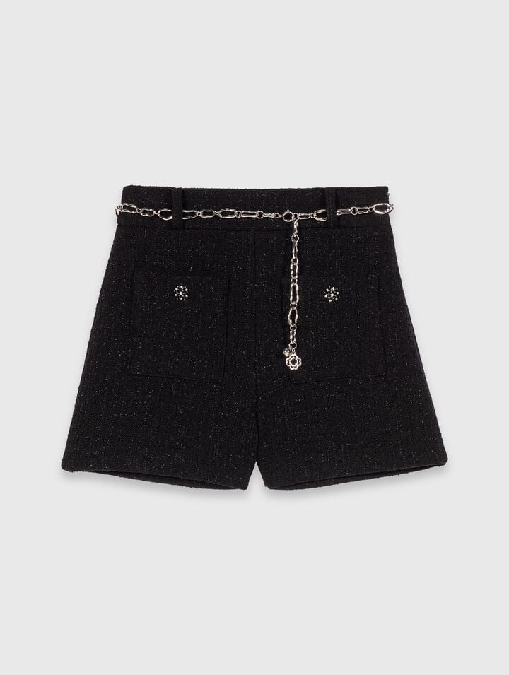 Shiny tweed shorts