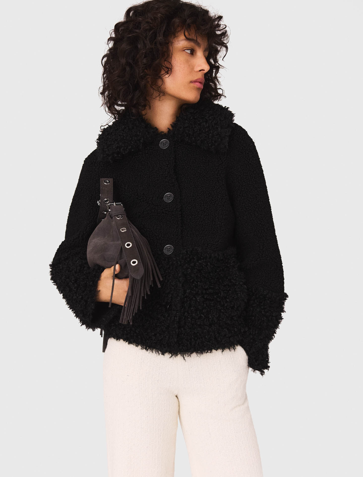 Curly jacket Black / Gray For Women | Maje