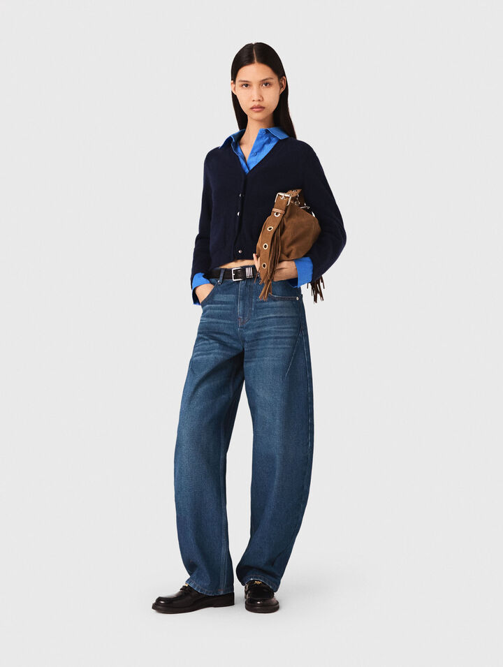 Balloon jeans with martingale