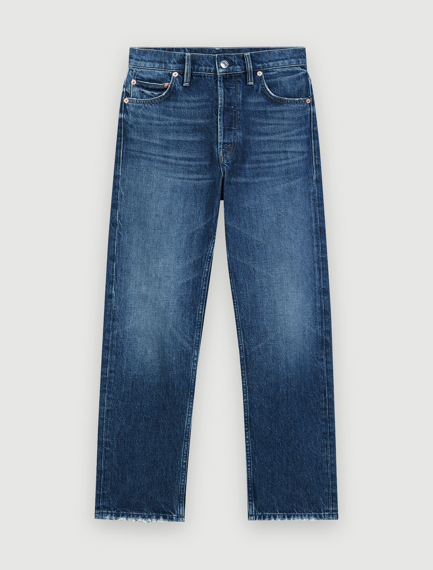 High-waisted straight-cut jeans