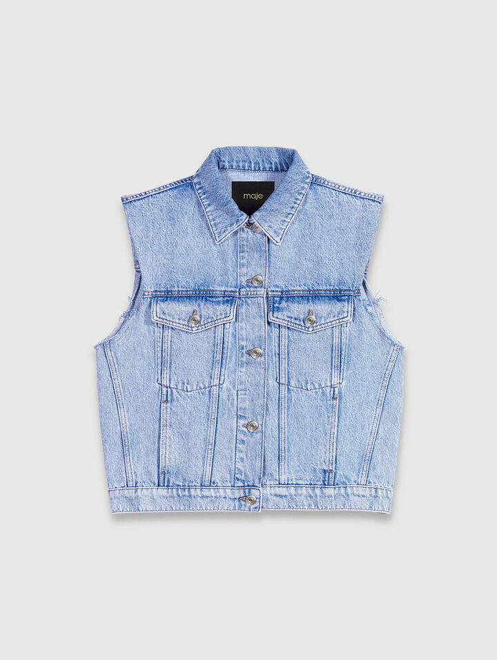 Sleeveless denim jacket