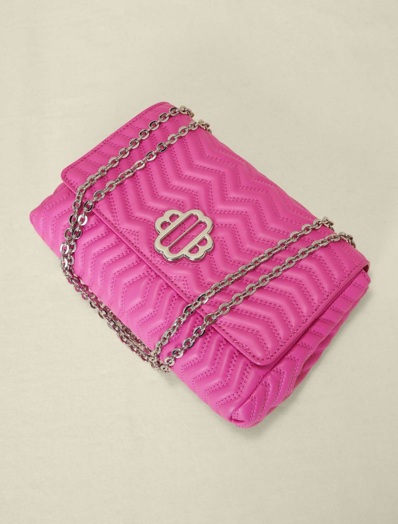 Leather bag with chain strap