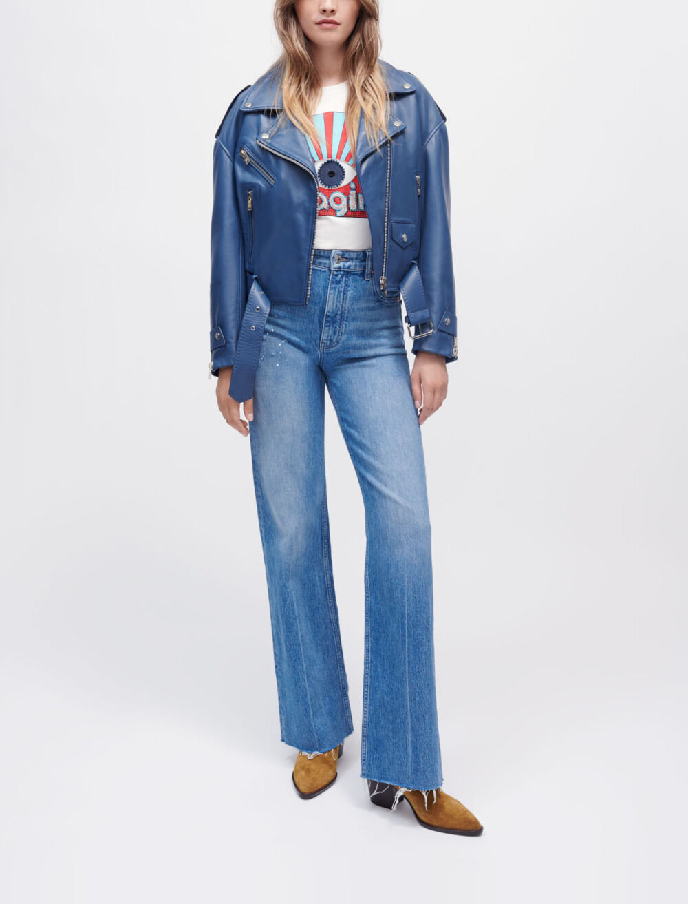 Maje biker leather jacket clearance