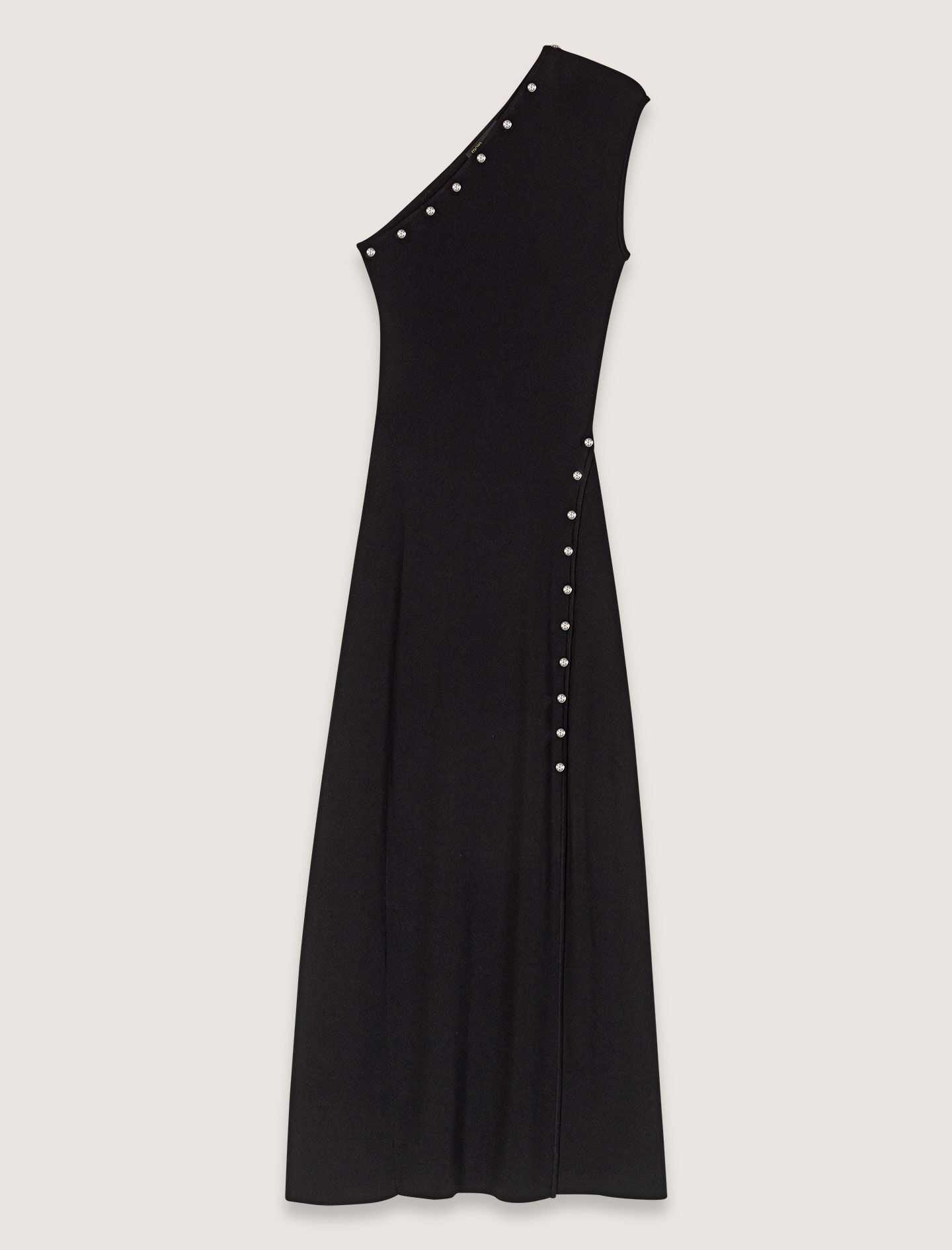 majeニットワンピース Asymmetric knit maxi dress Black / Gray For Women | Maje