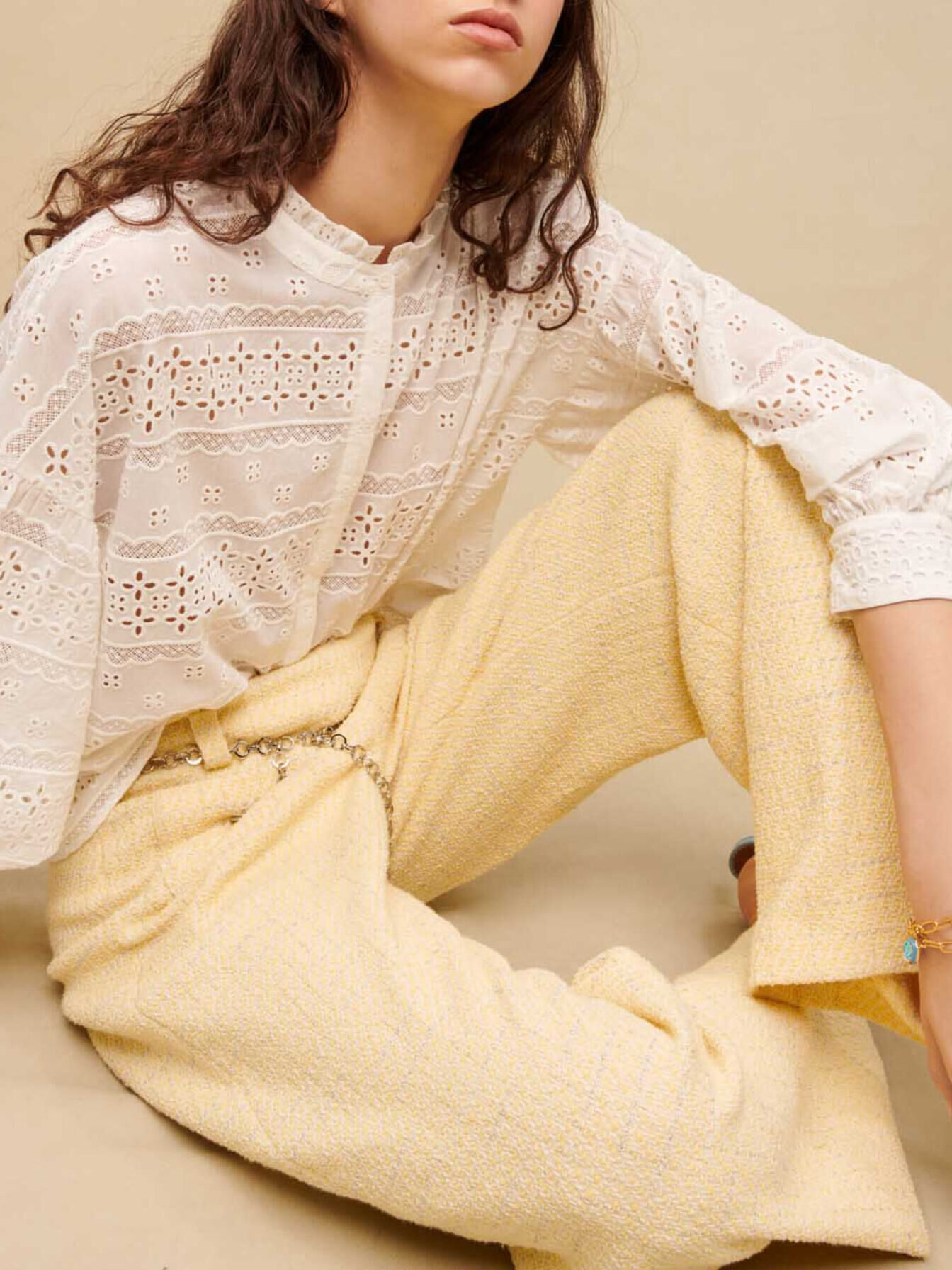 Embroidered white cotton blouse White For Women | Maje Embroidered white cotton blouse White For Women | Maje