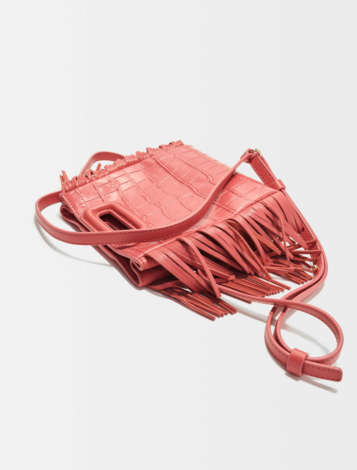 Mini embossed-leather M bag with chain