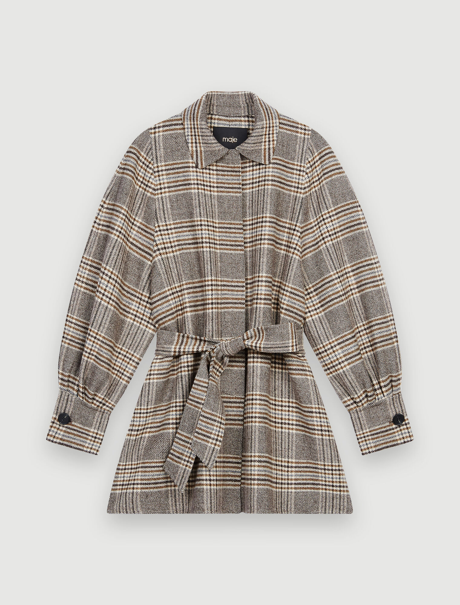Double-faced checked coat