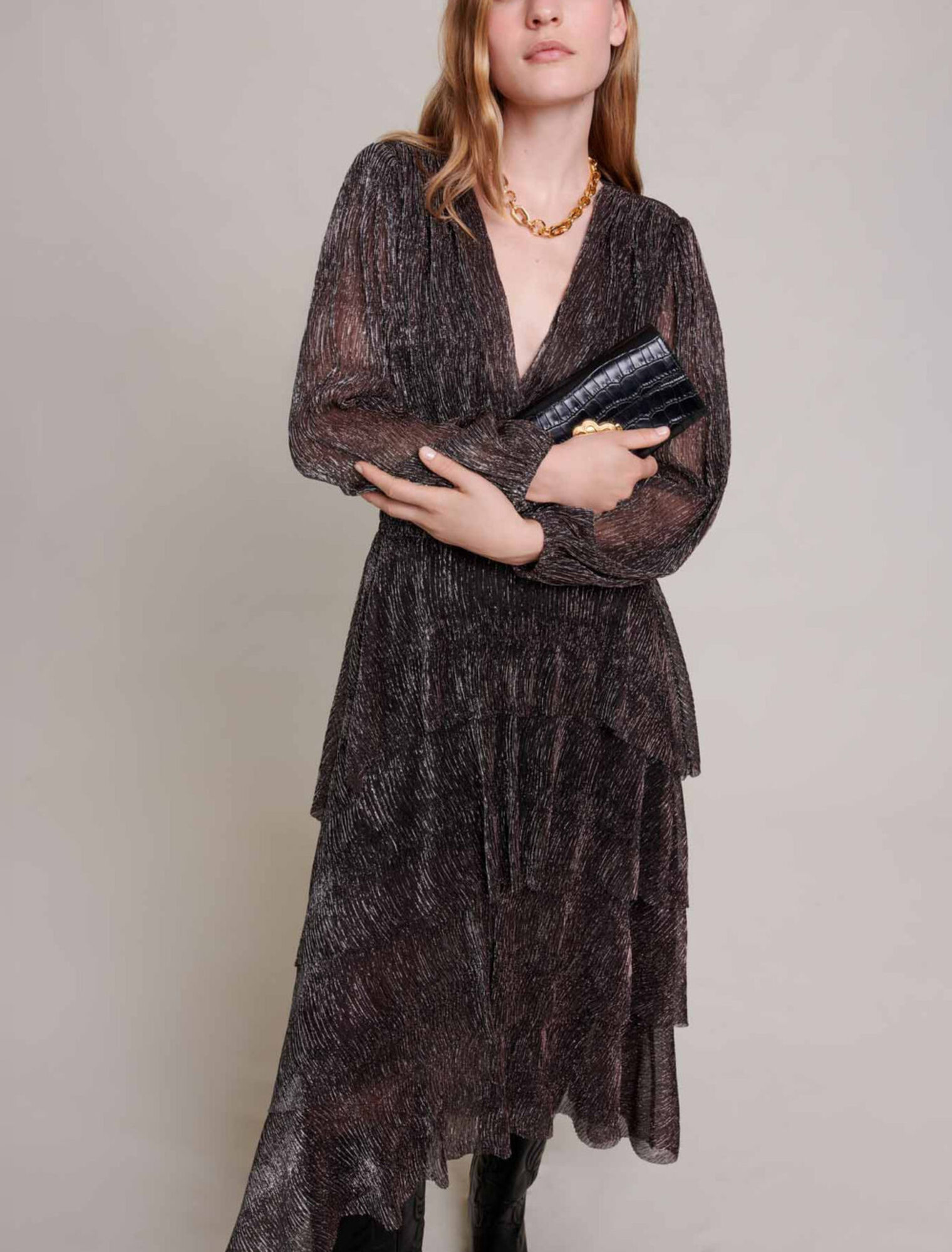 Ruffled maxi dress