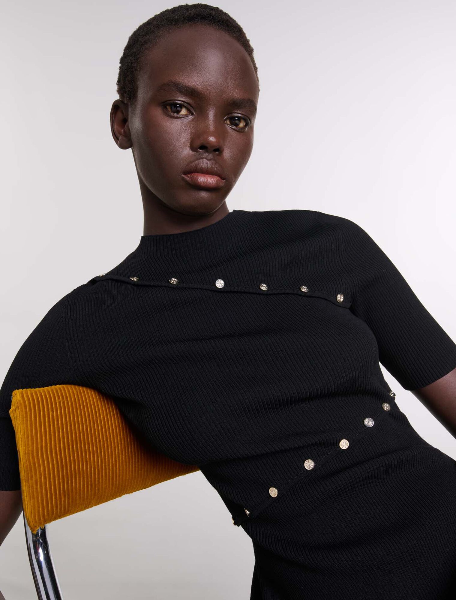 Dress in ribbed knit