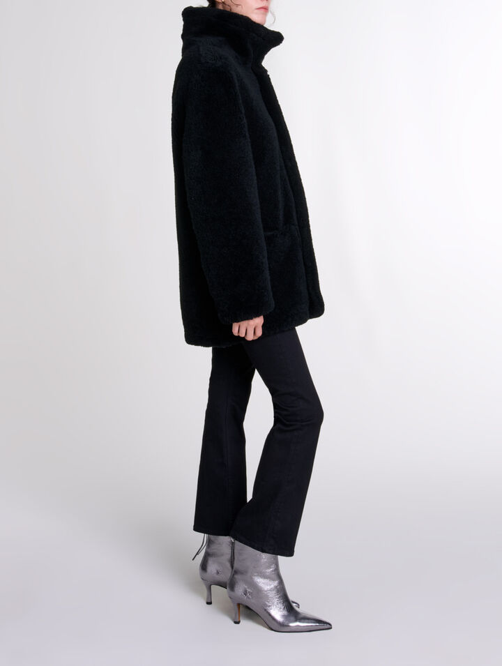 Reversible leather coat