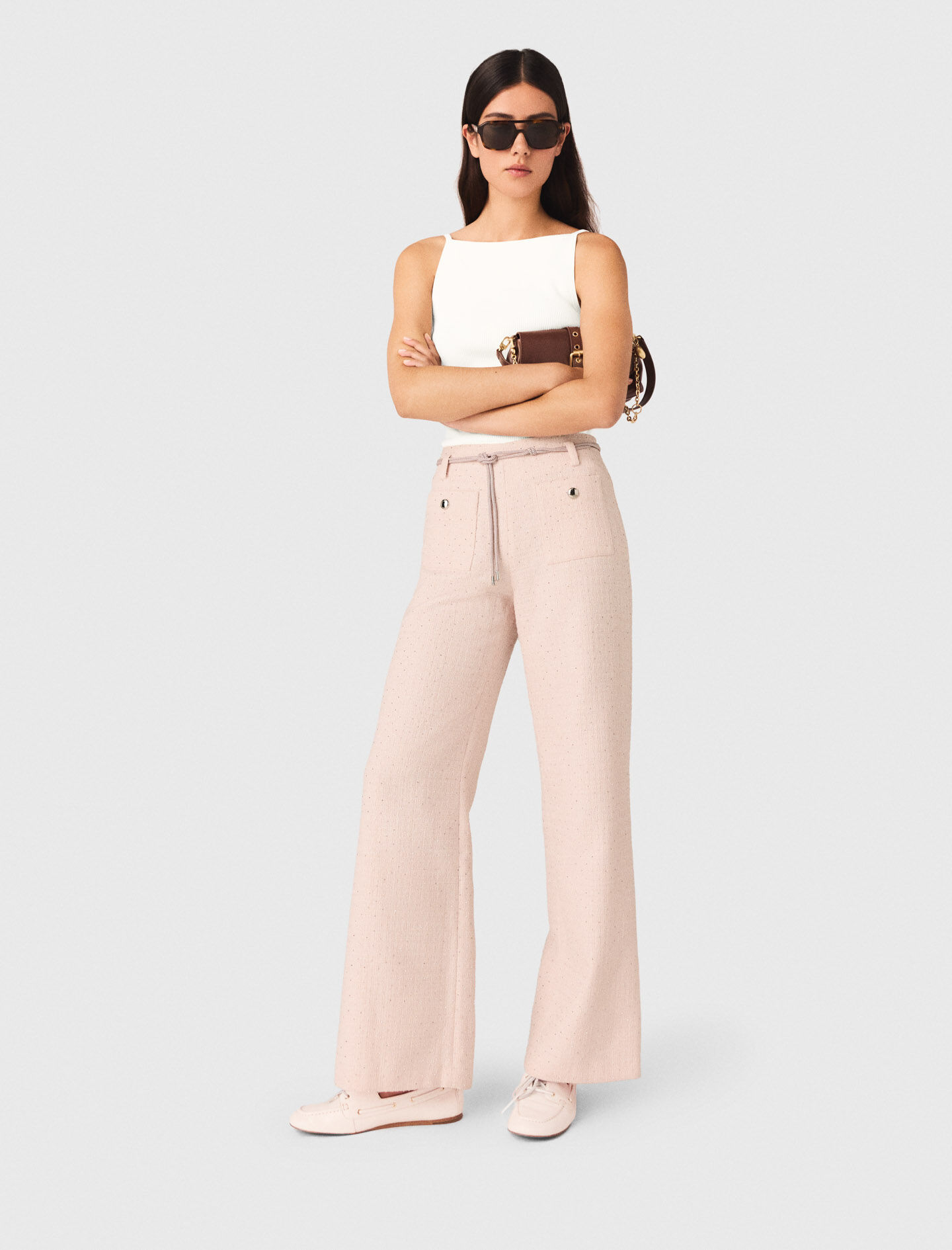 Tweed trousers Pink For Women | Maje