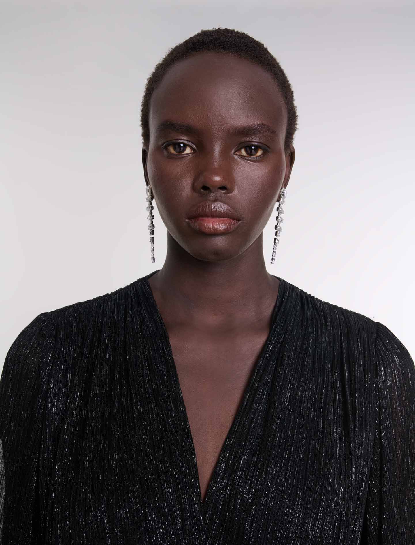 Short lamé dress Black / Gray For Women | Maje