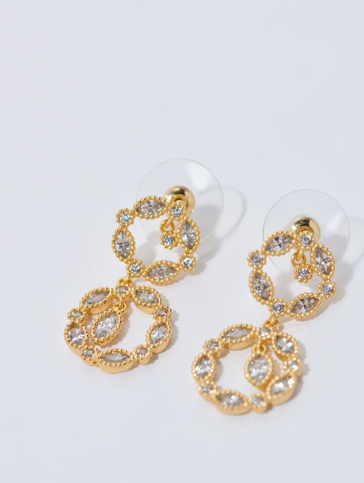 Rhinestone pendant earrings