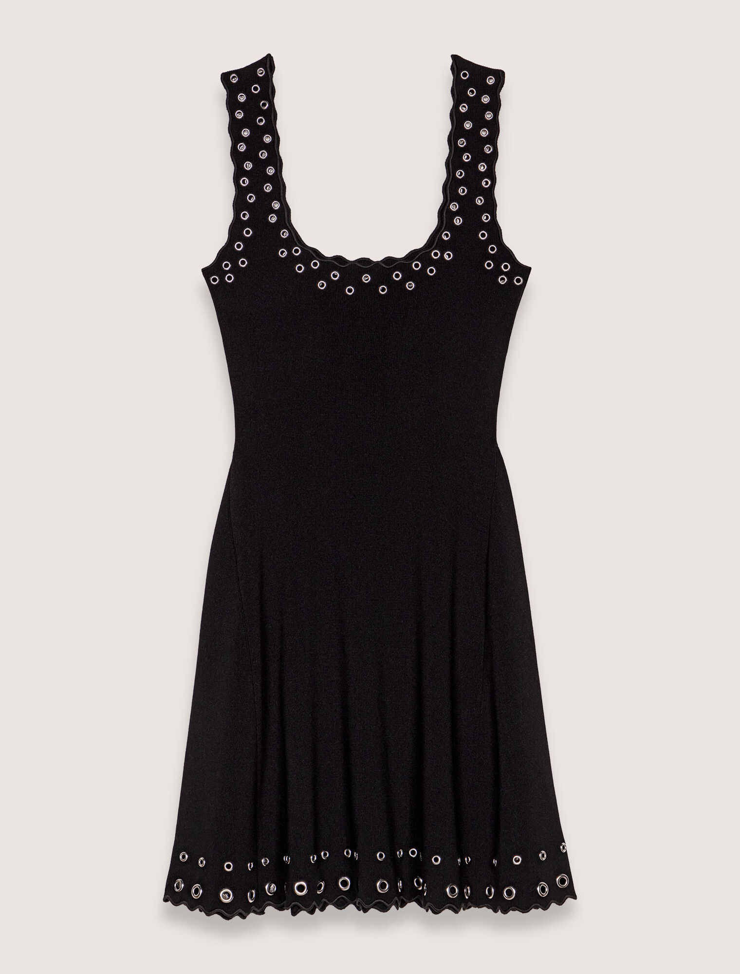 Mini eyelet knit dress