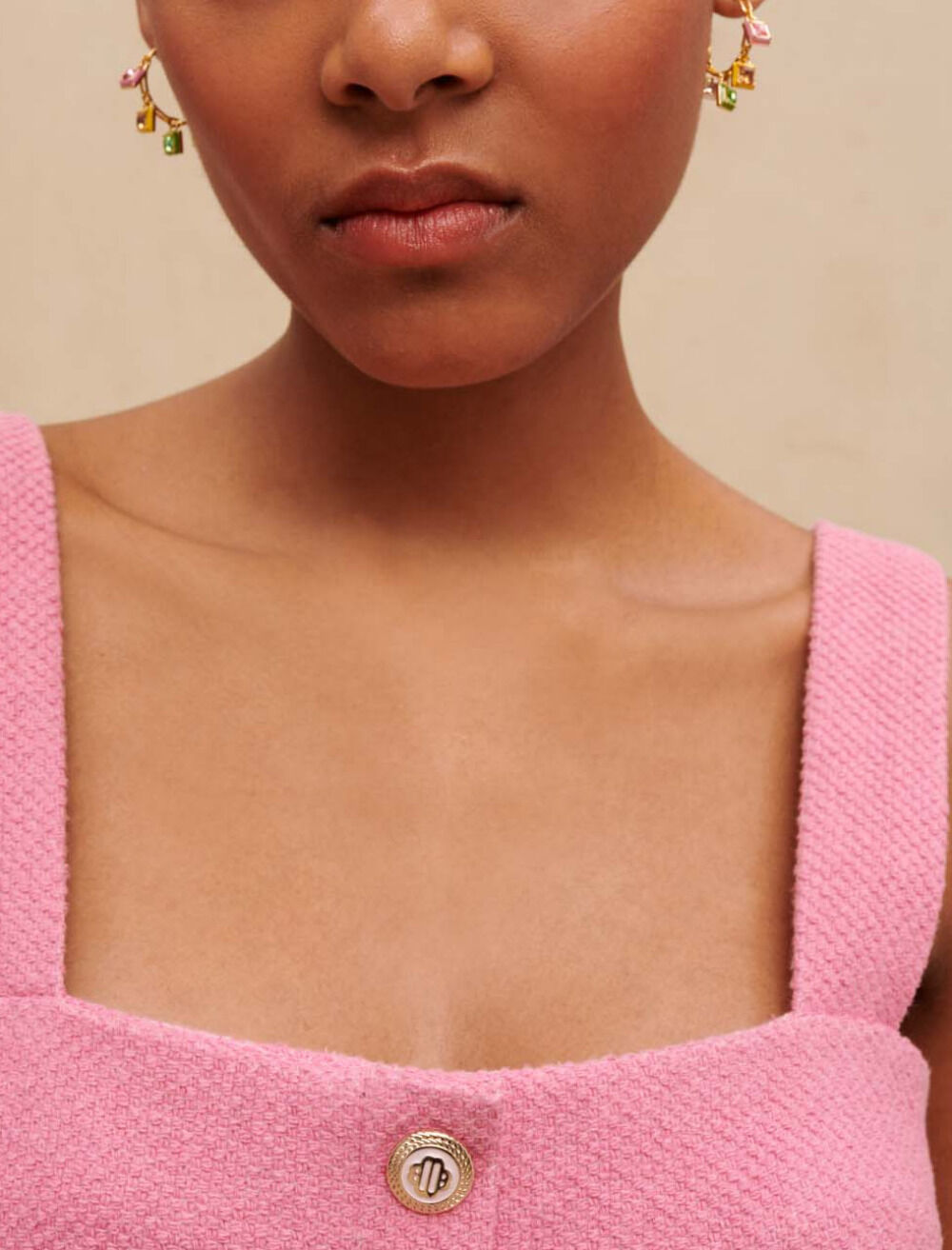 Tweed pant suit Pink For Women | Maje
