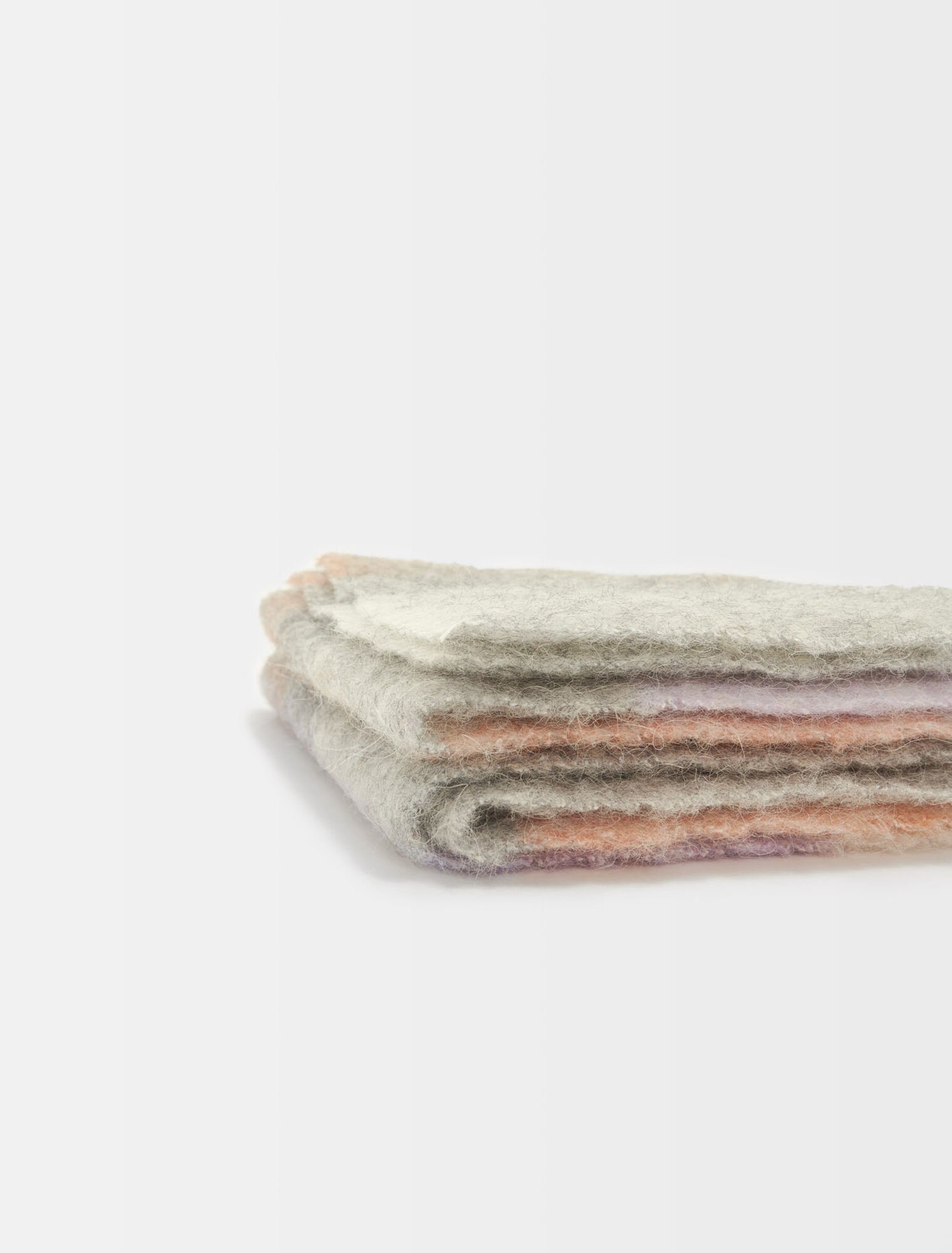 Checked wool and alpaca scarf