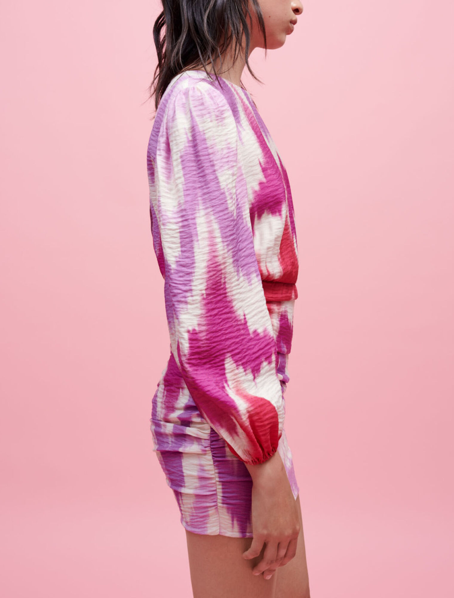 Tie and Dye printed viscose dress