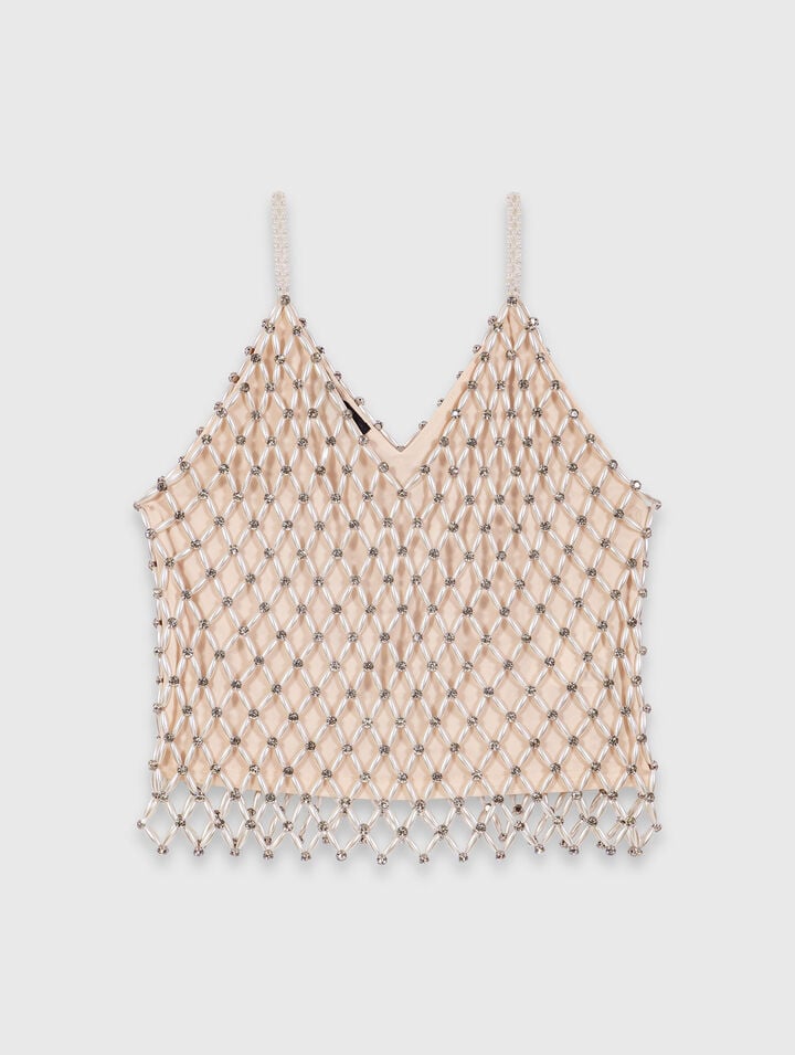 Beaded top with lining