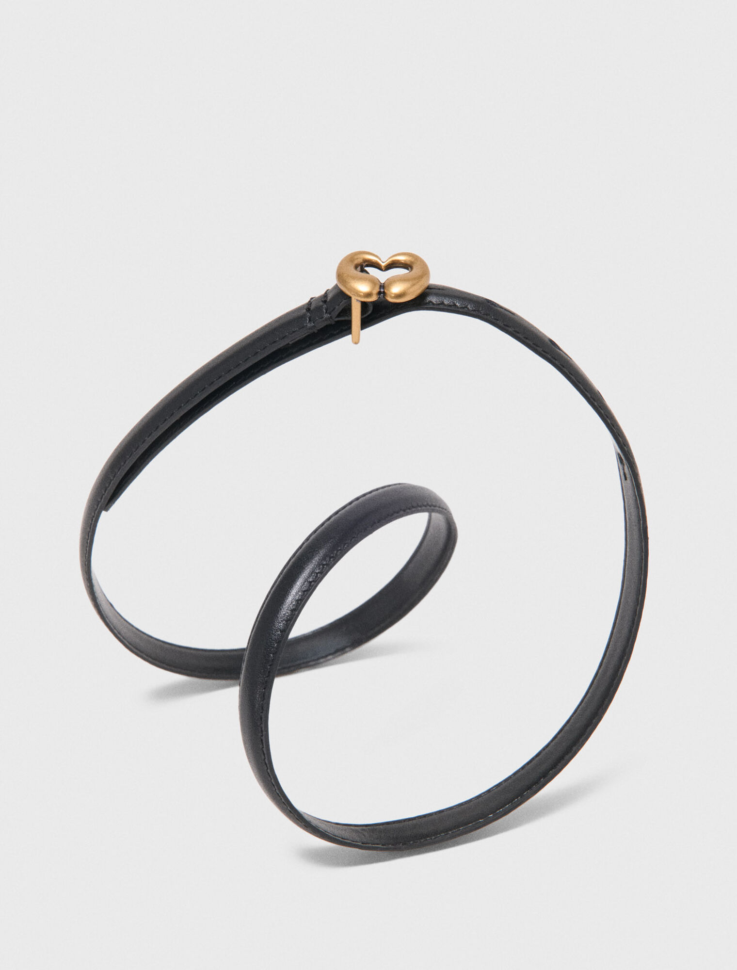 Slim leather belt