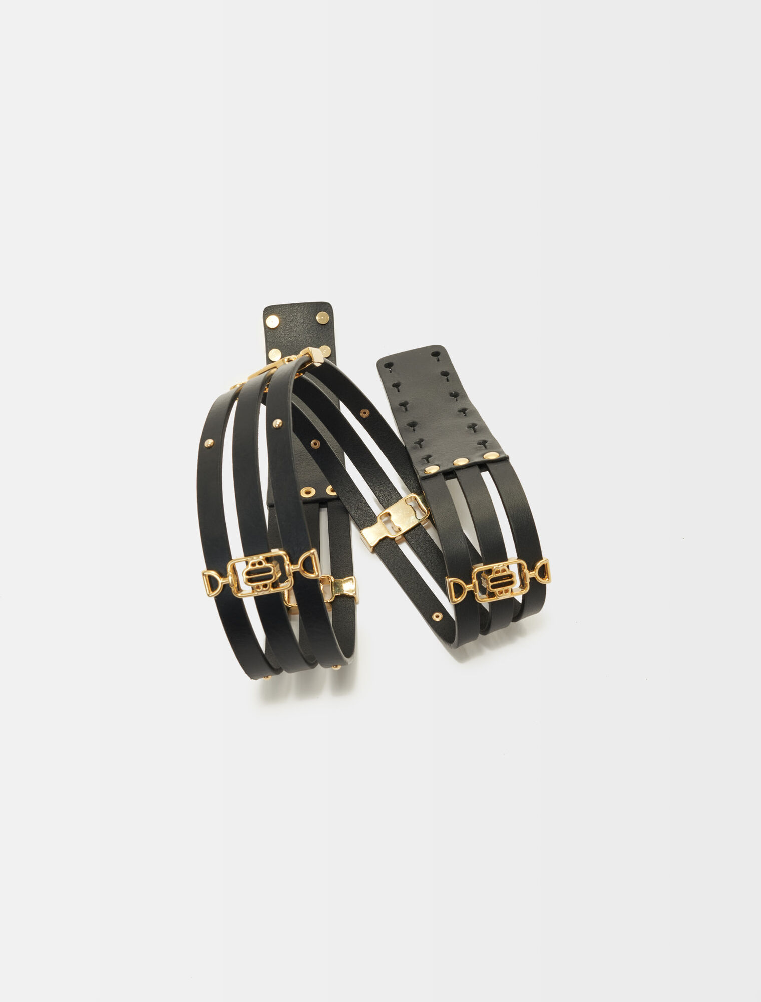 Belt with gold-tone Clover logos