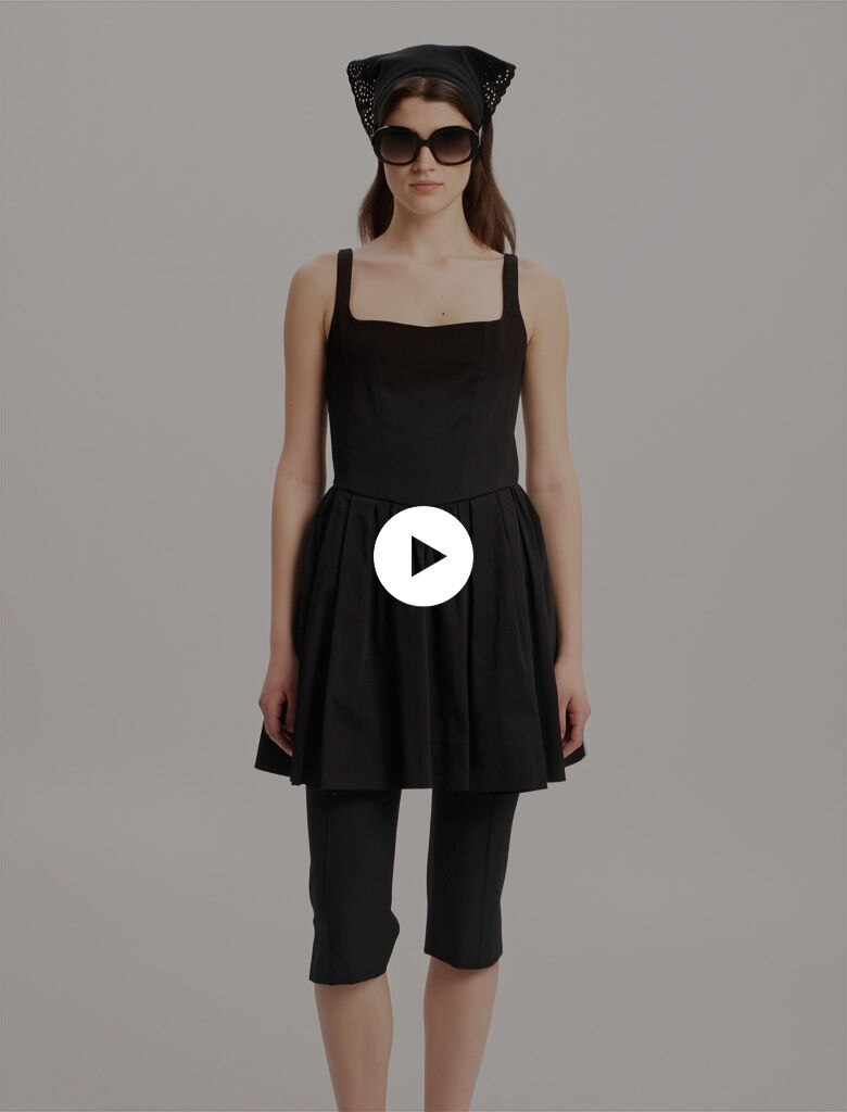 Mini cotton dress Black / Gray For Women | Maje