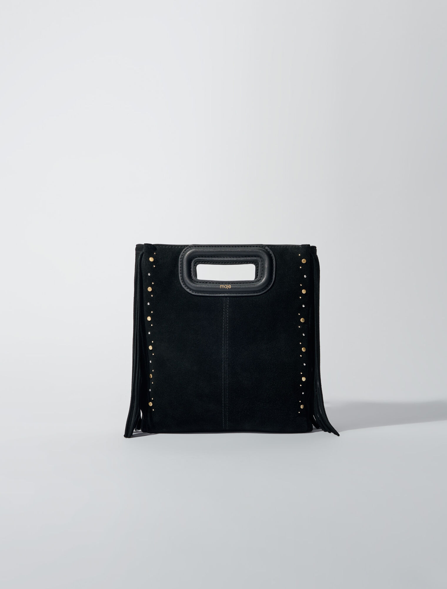 M suede bag with studs