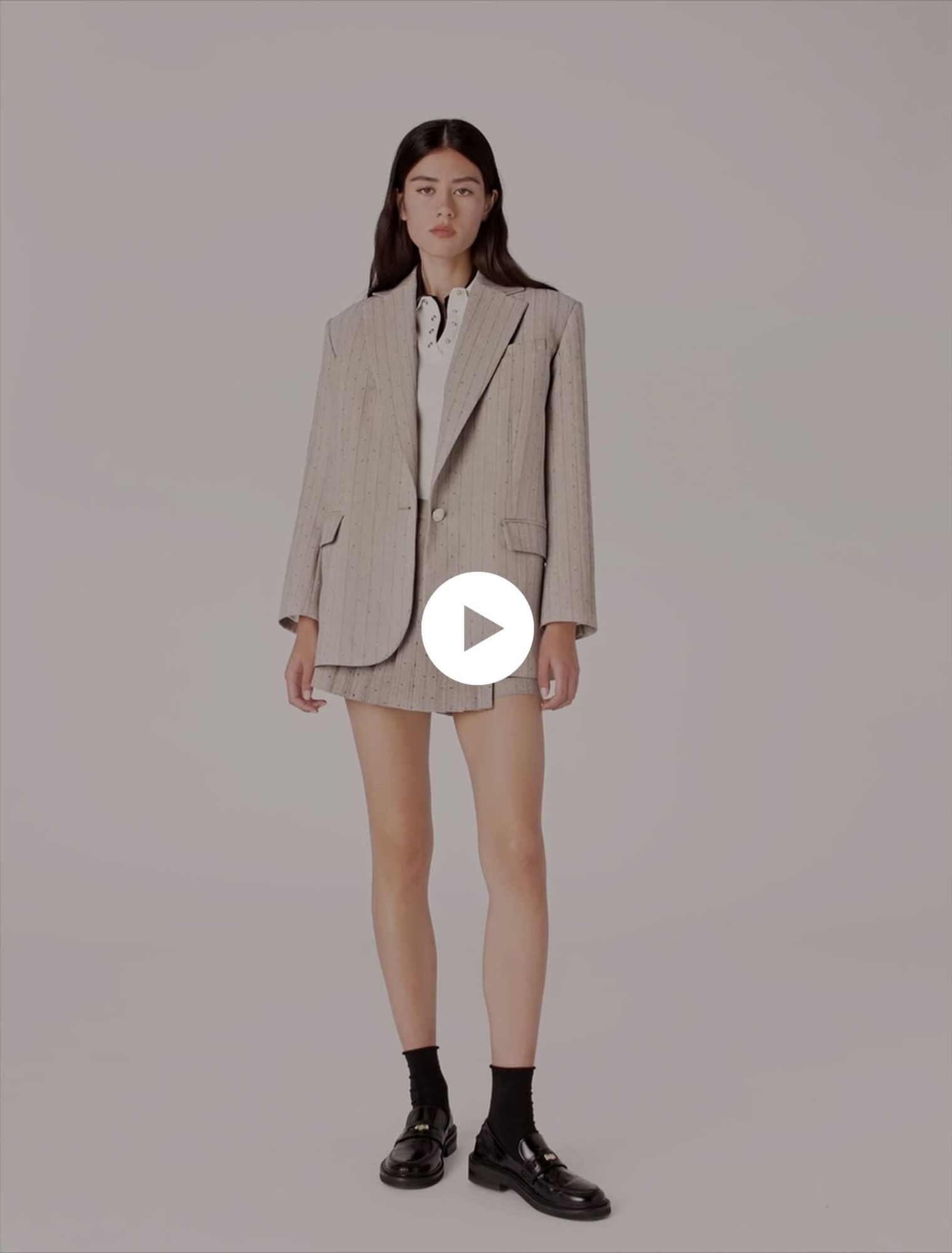 Rhinestone striped suit blazer
